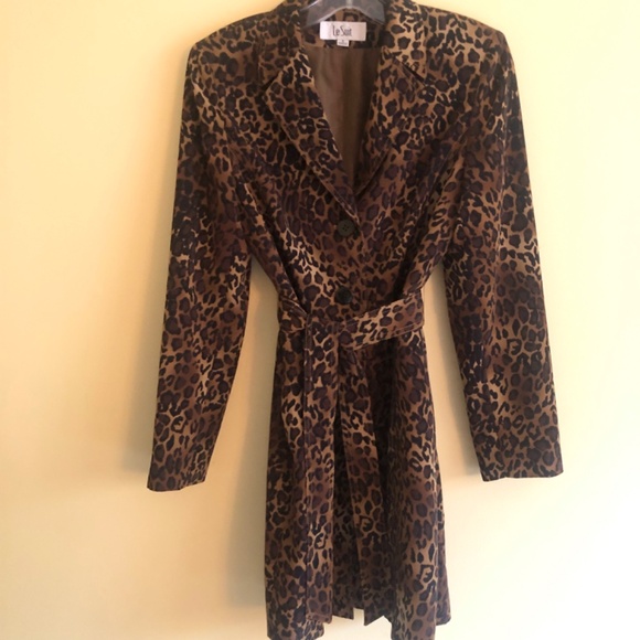 Leopard Print Trench Coat by Size 6 - Picture 8 of 15